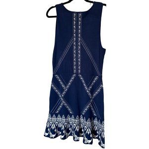 CeCe by Cynthia Steffe Brand Fit & Flare Dress Stretch Rayon Blend Women Size L